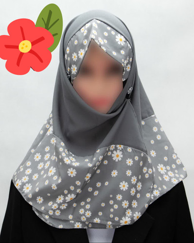 مقنعه حریر کرپ لبنانی دخترانه