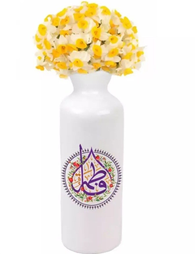 گلدان سرامیکی ،طرح انار ،مزین به فاطمه سلام الله علیها