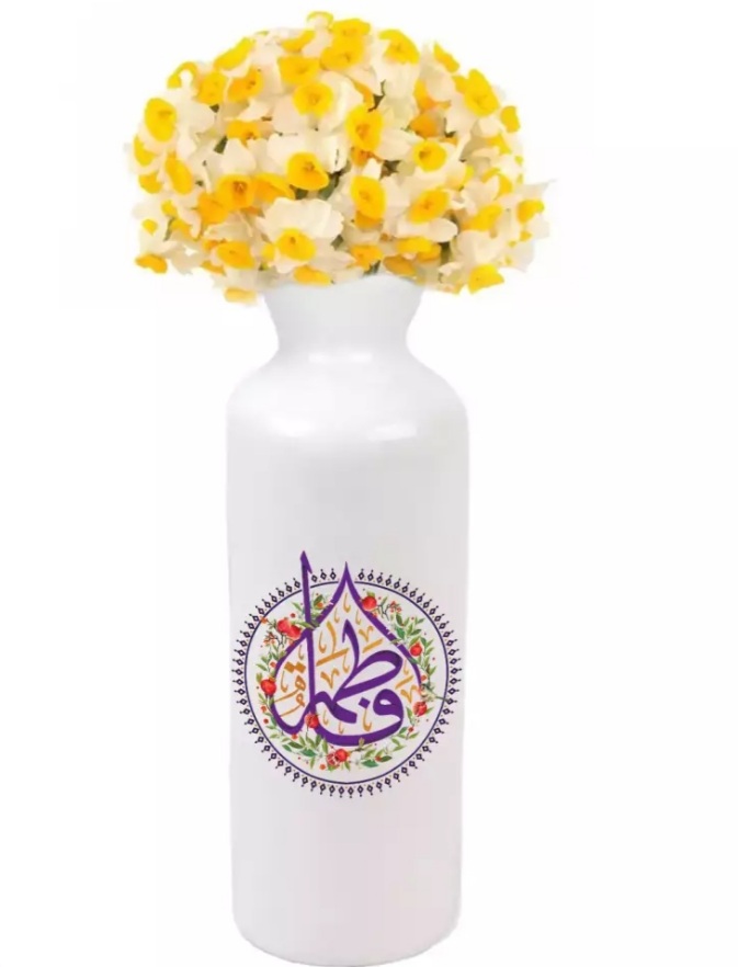 گلدان سرامیکی ،طرح انار ،مزین به فاطمه سلام الله علیها