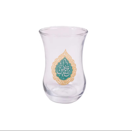 استکان و نعلبکی بدون دسته ، مزین به یا حسین